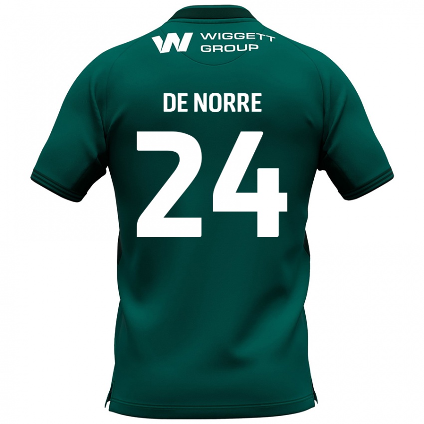 Bambino Maglia Casper De Norre #24 Verde Kit Gara Away 2024/25 Maglietta