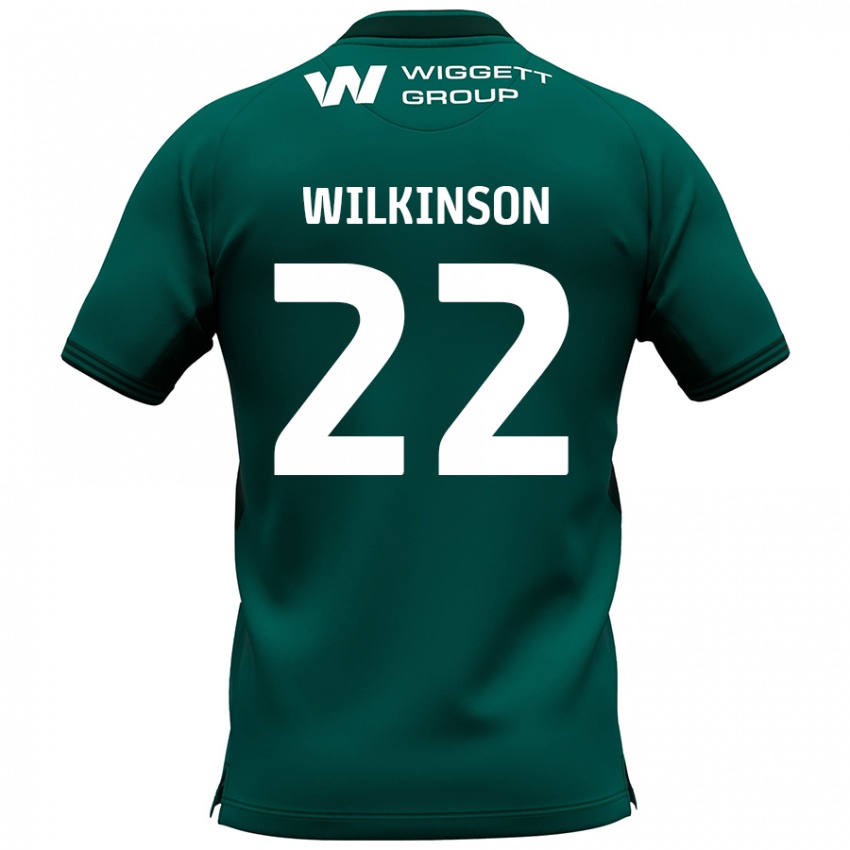 Bambino Maglia Chloe Wilkinson #22 Verde Kit Gara Away 2024/25 Maglietta