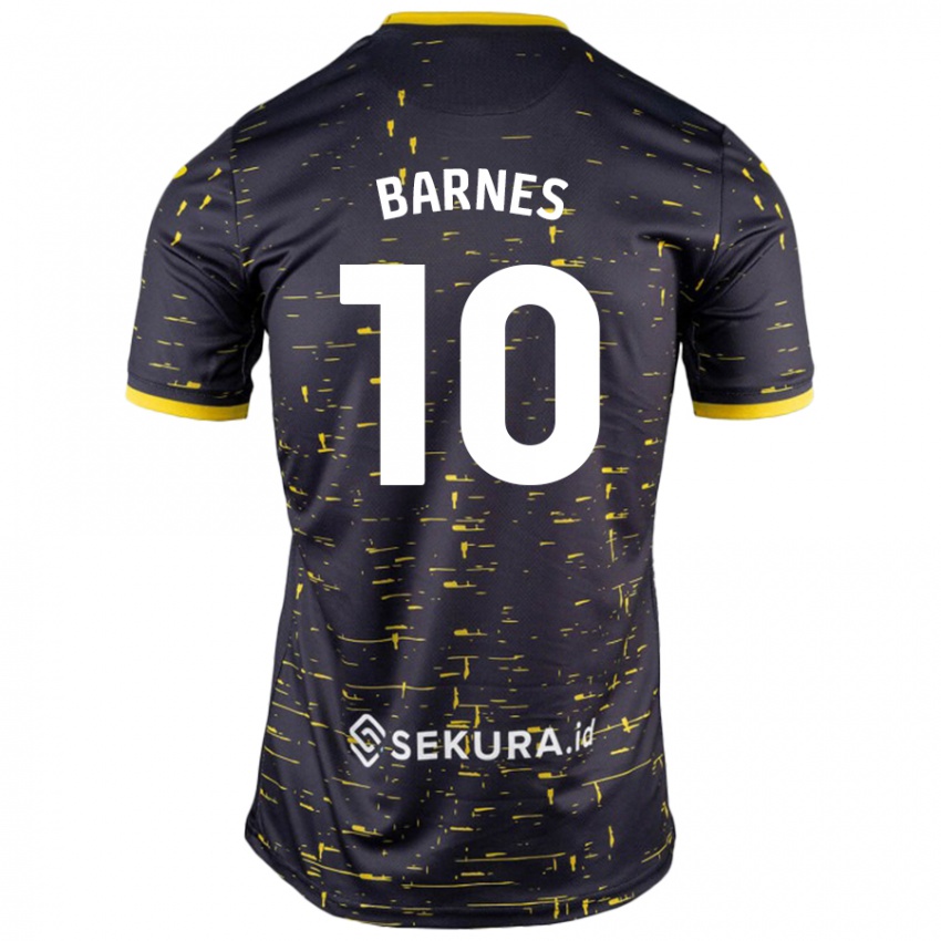 Bambino Maglia Ashley Barnes #10 Nero Giallo Kit Gara Away 2024/25 Maglietta