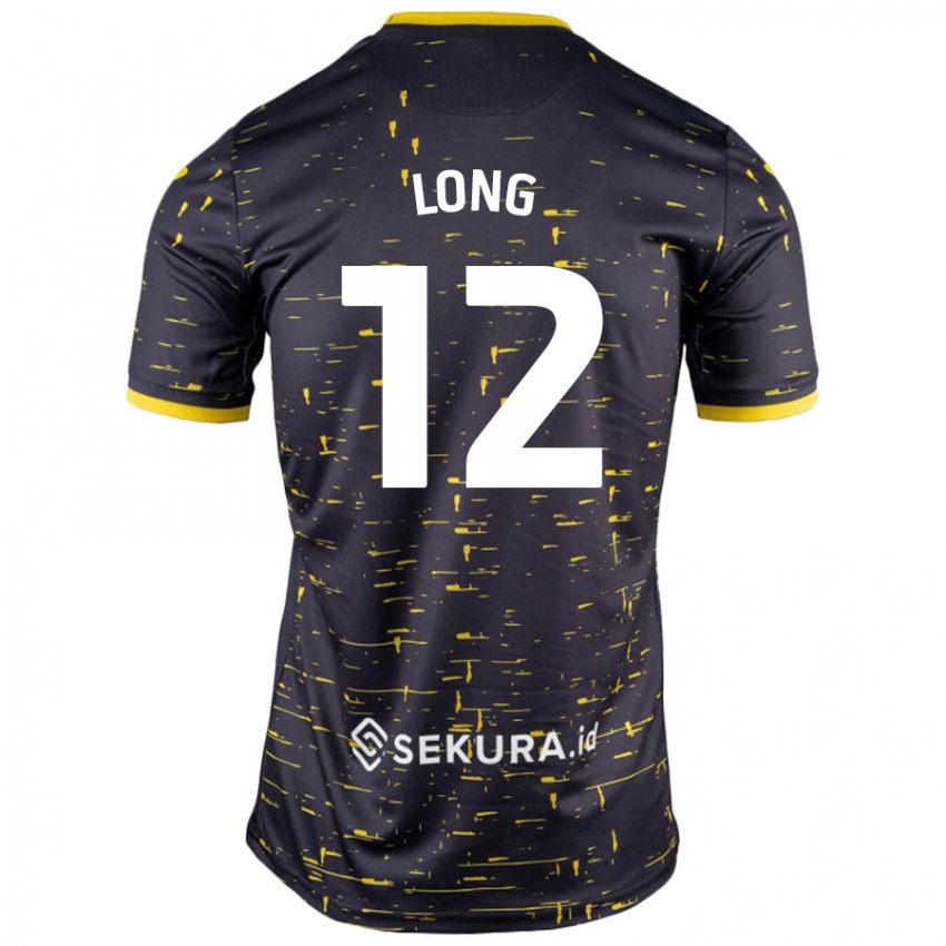 Bambino Maglia George Long #12 Nero Giallo Kit Gara Away 2024/25 Maglietta