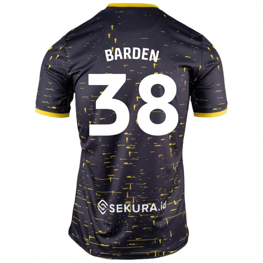 Bambino Maglia Daniel Barden #38 Nero Giallo Kit Gara Away 2024/25 Maglietta