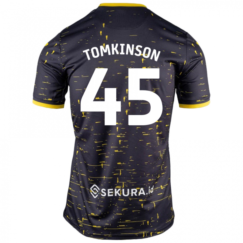 Bambino Maglia Jonathan Tomkinson #45 Nero Giallo Kit Gara Away 2024/25 Maglietta