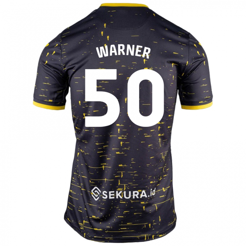 Bambino Maglia Jaden Warner #50 Nero Giallo Kit Gara Away 2024/25 Maglietta