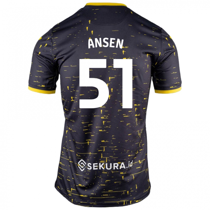 Bambino Maglia Caleb Ansen #51 Nero Giallo Kit Gara Away 2024/25 Maglietta