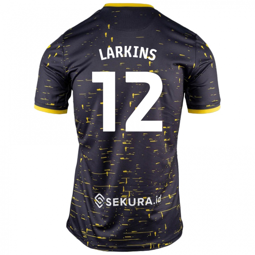 Bambino Maglia Anna Larkins #12 Nero Giallo Kit Gara Away 2024/25 Maglietta