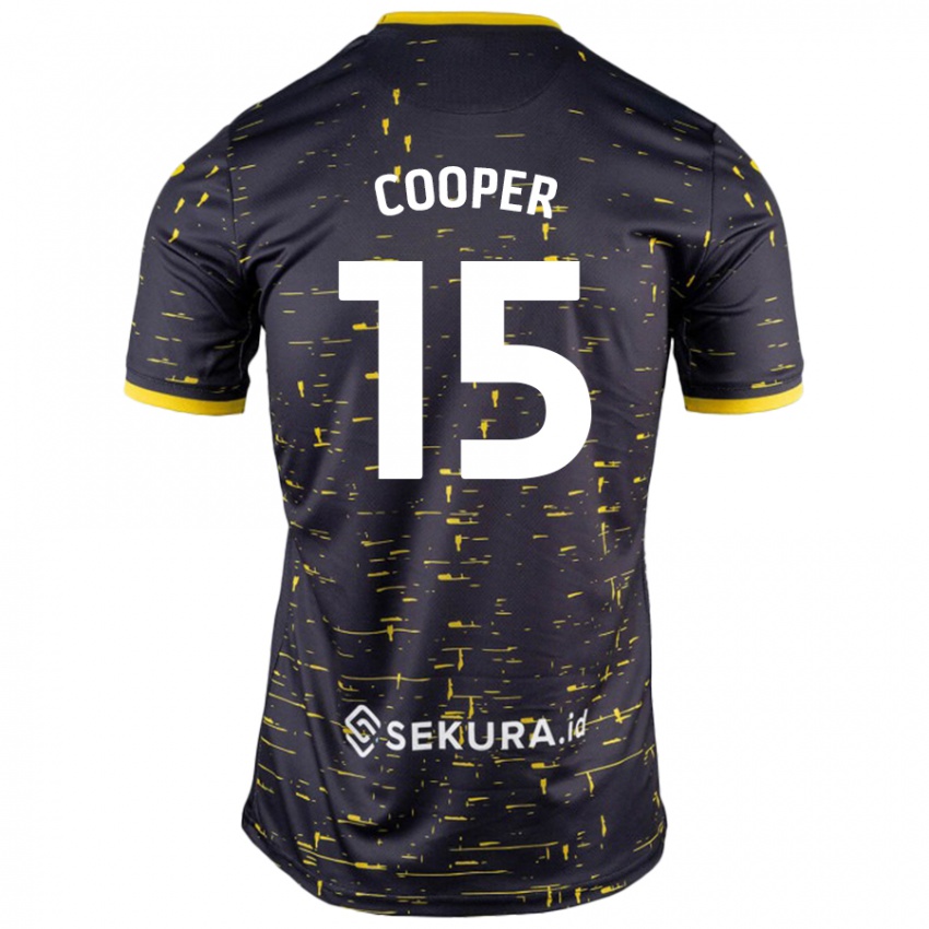 Bambino Maglia Naomi Cooper #15 Nero Giallo Kit Gara Away 2024/25 Maglietta