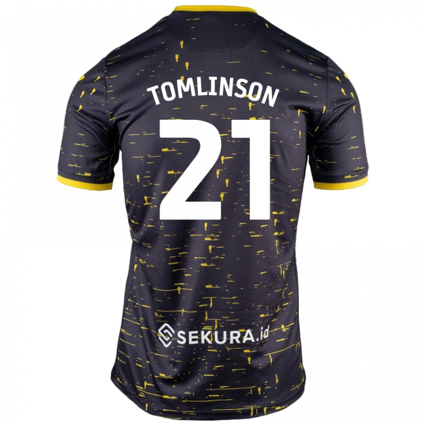 Bambino Maglia Lauren Tomlinson #21 Nero Giallo Kit Gara Away 2024/25 Maglietta