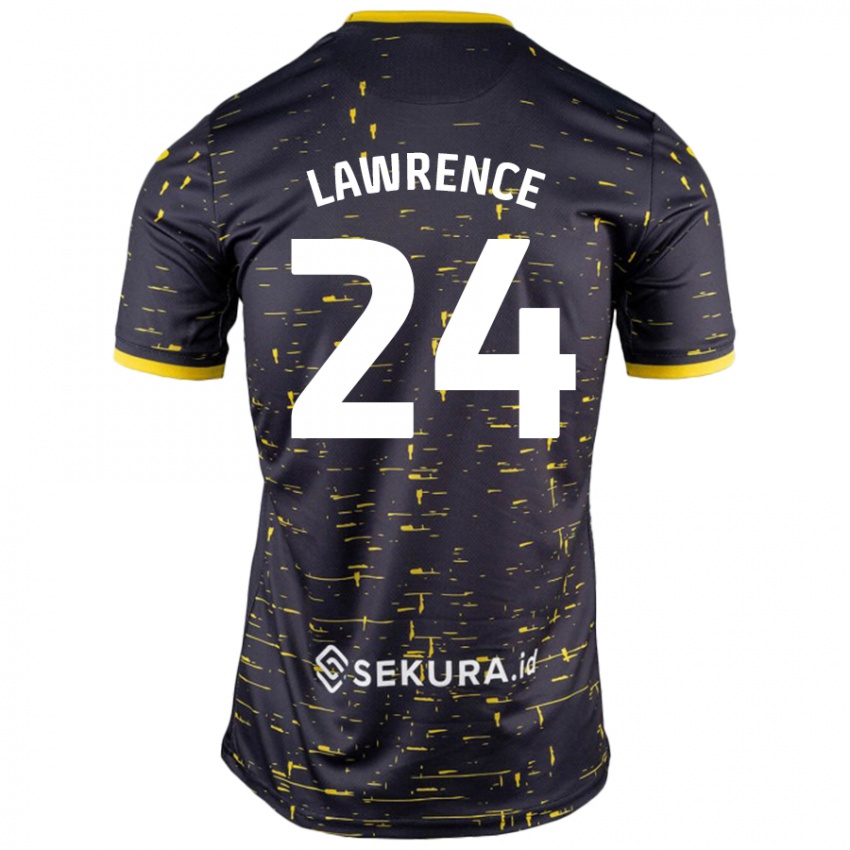 Bambino Maglia Rachel Lawrence #24 Nero Giallo Kit Gara Away 2024/25 Maglietta