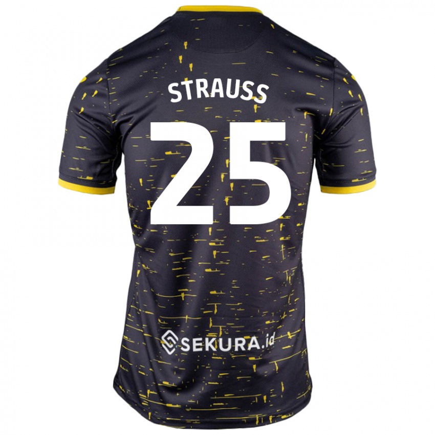 Bambino Maglia Hope Strauss #25 Nero Giallo Kit Gara Away 2024/25 Maglietta