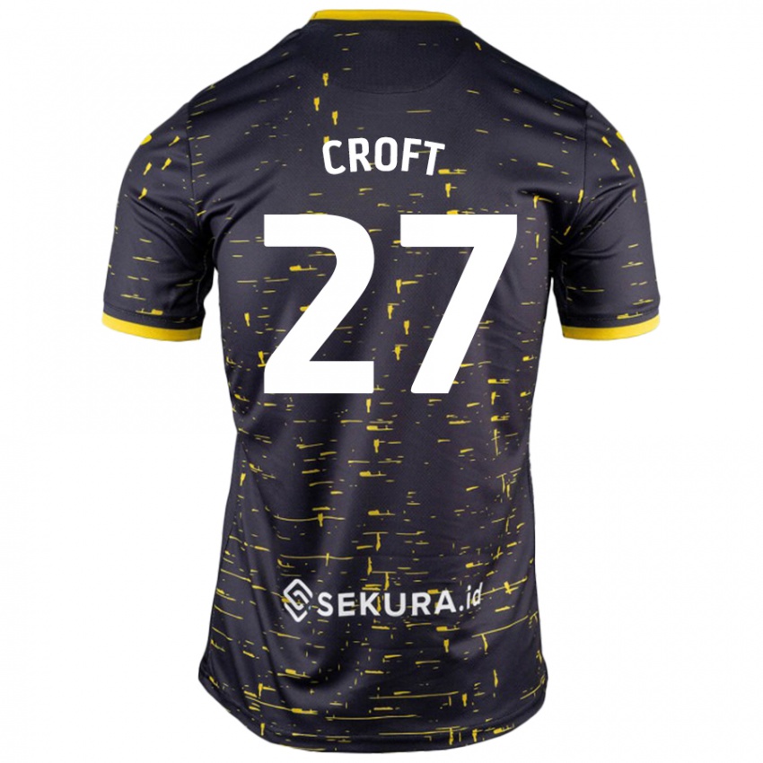 Bambino Maglia Mary Croft #27 Nero Giallo Kit Gara Away 2024/25 Maglietta