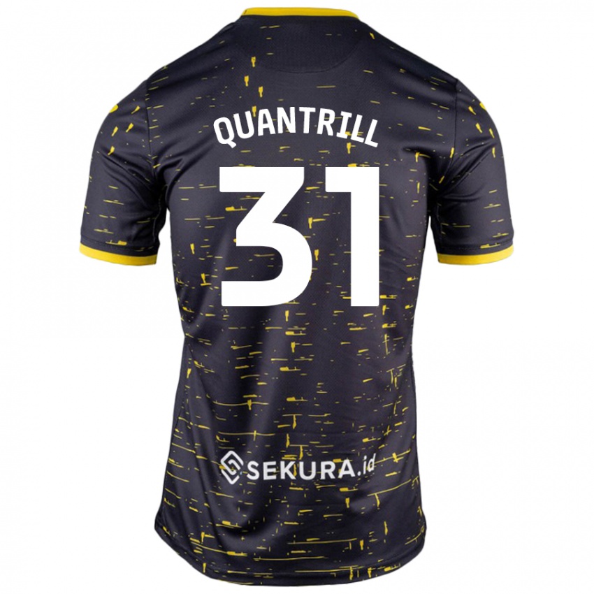 Bambino Maglia Sarah Quantrill #31 Nero Giallo Kit Gara Away 2024/25 Maglietta