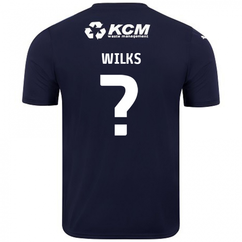 Bambino Maglia Mallik Wilks #0 Blu Navy Kit Gara Away 2024/25 Maglietta