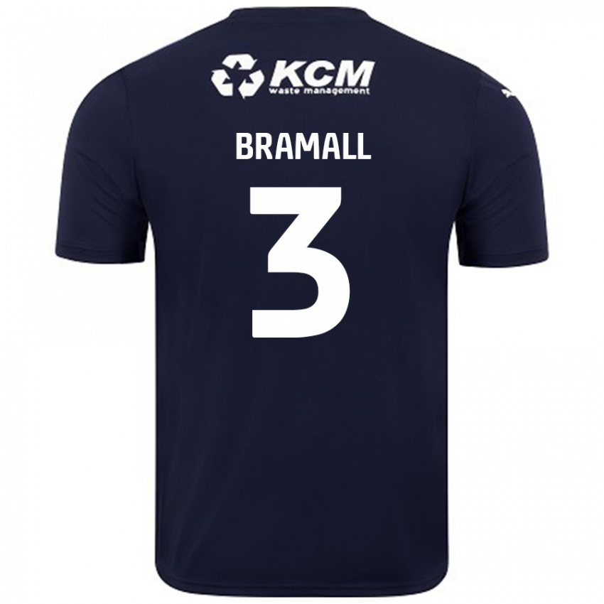 Bambino Maglia Cohen Bramall #3 Blu Navy Kit Gara Away 2024/25 Maglietta