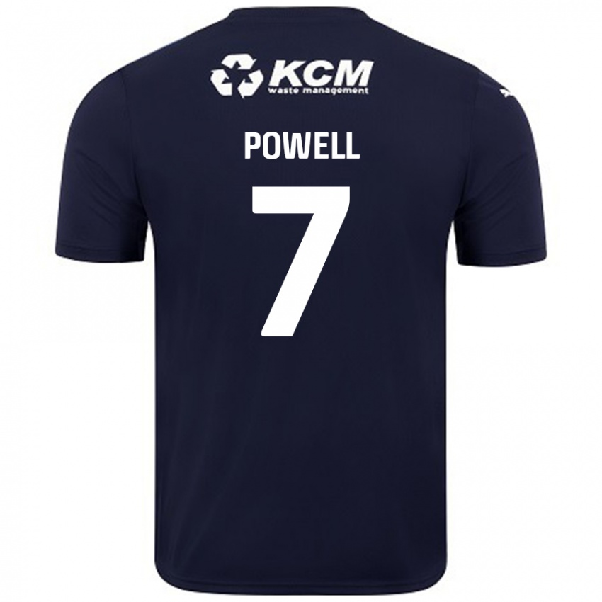 Bambino Maglia Joe Powell #7 Blu Navy Kit Gara Away 2024/25 Maglietta