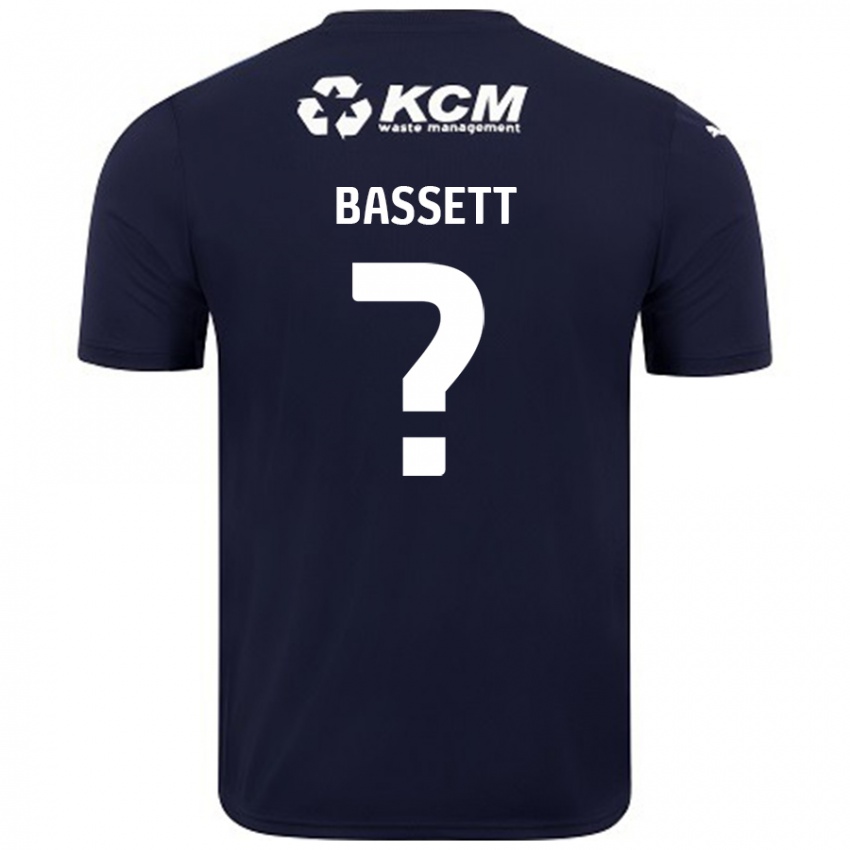 Bambino Maglia Bassett #0 Blu Navy Kit Gara Away 2024/25 Maglietta