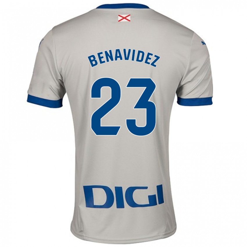 Bambino Maglia Carlos Benavidez #23 Grigio Chiaro Kit Gara Away 2024/25 Maglietta