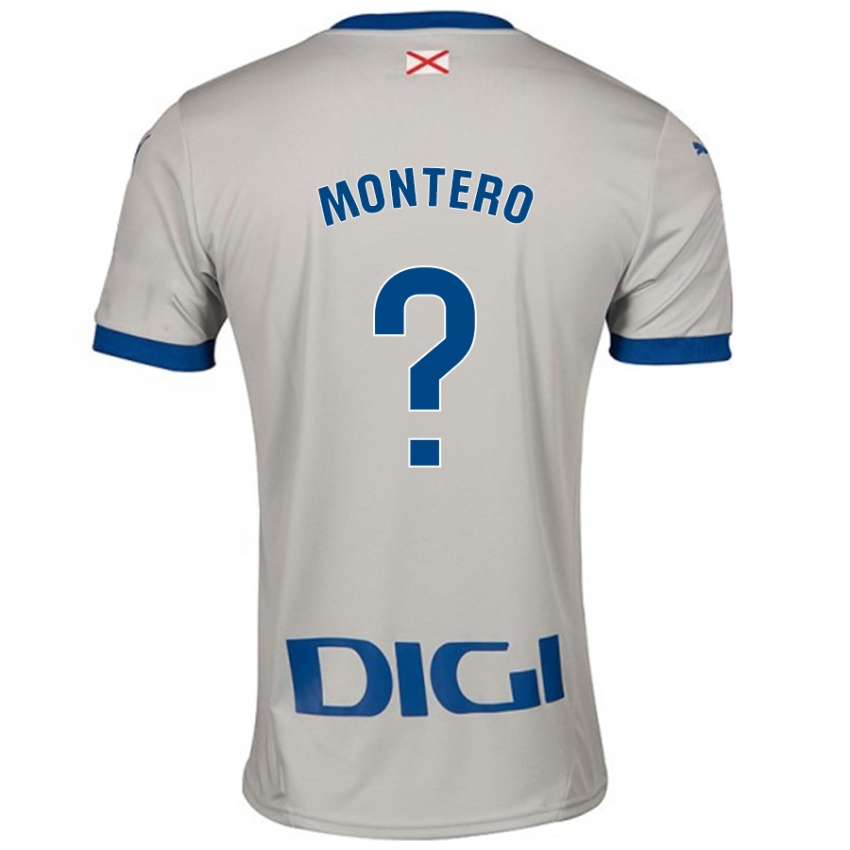 Bambino Maglia Rubén Montero #0 Grigio Chiaro Kit Gara Away 2024/25 Maglietta