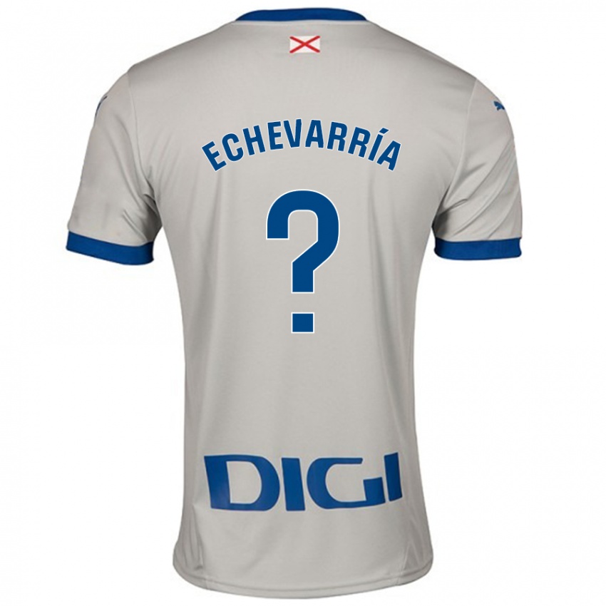 Bambino Maglia Iker Echevarría #0 Grigio Chiaro Kit Gara Away 2024/25 Maglietta