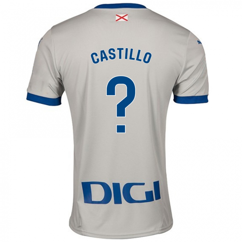 Bambino Maglia Adrián Castillo #0 Grigio Chiaro Kit Gara Away 2024/25 Maglietta