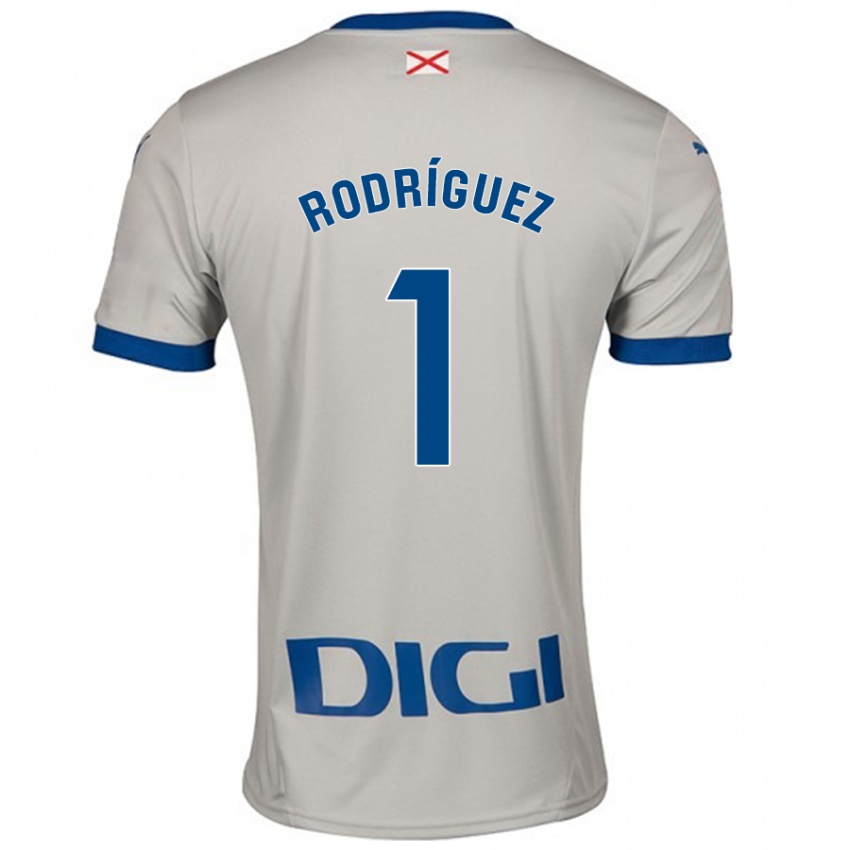 Bambino Maglia Adrián Rodríguez #1 Grigio Chiaro Kit Gara Away 2024/25 Maglietta