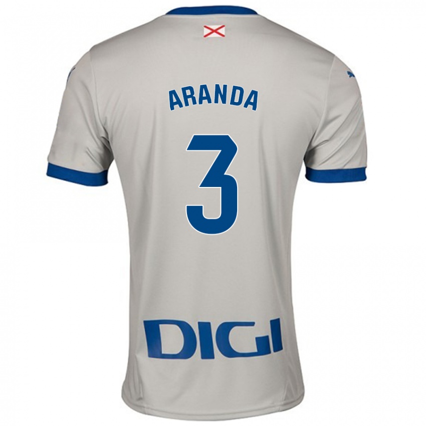 Bambino Maglia Miguel Aranda #3 Grigio Chiaro Kit Gara Away 2024/25 Maglietta