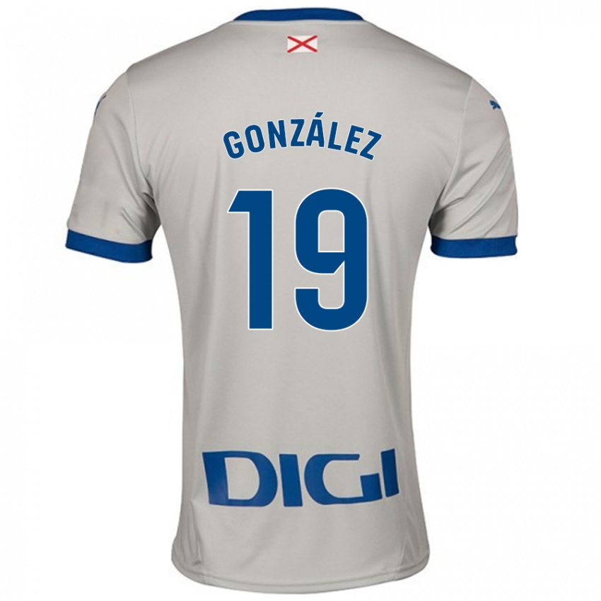 Bambino Maglia Aimar González #19 Grigio Chiaro Kit Gara Away 2024/25 Maglietta