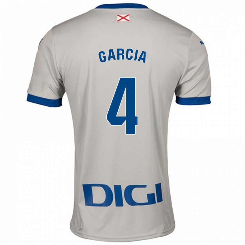 Bambino Maglia Pichi García #4 Grigio Chiaro Kit Gara Away 2024/25 Maglietta