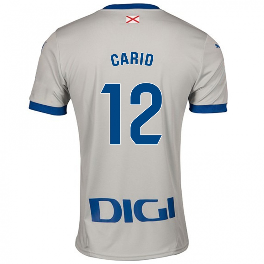 Bambino Maglia Andrea Carid #12 Grigio Chiaro Kit Gara Away 2024/25 Maglietta