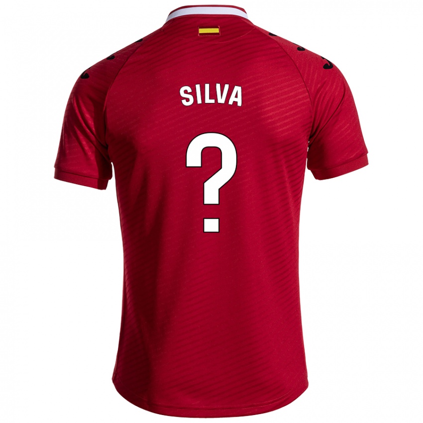 Bambino Maglia Jonathan Silva #0 Rosso Scuro Kit Gara Away 2024/25 Maglietta