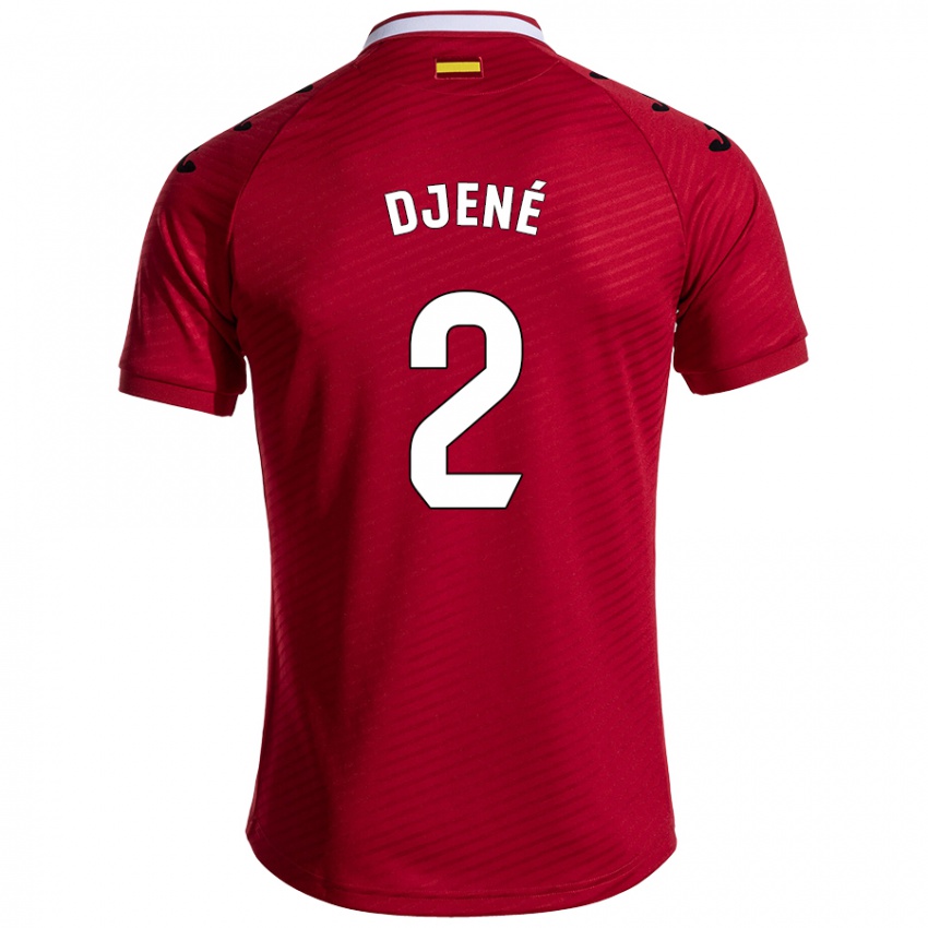 Bambino Maglia Djené #2 Rosso Scuro Kit Gara Away 2024/25 Maglietta