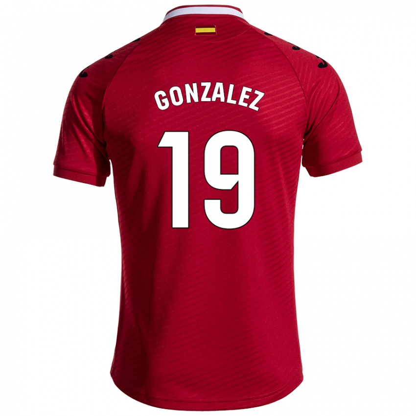 Bambino Maglia Peter Gonzalez #19 Rosso Scuro Kit Gara Away 2024/25 Maglietta