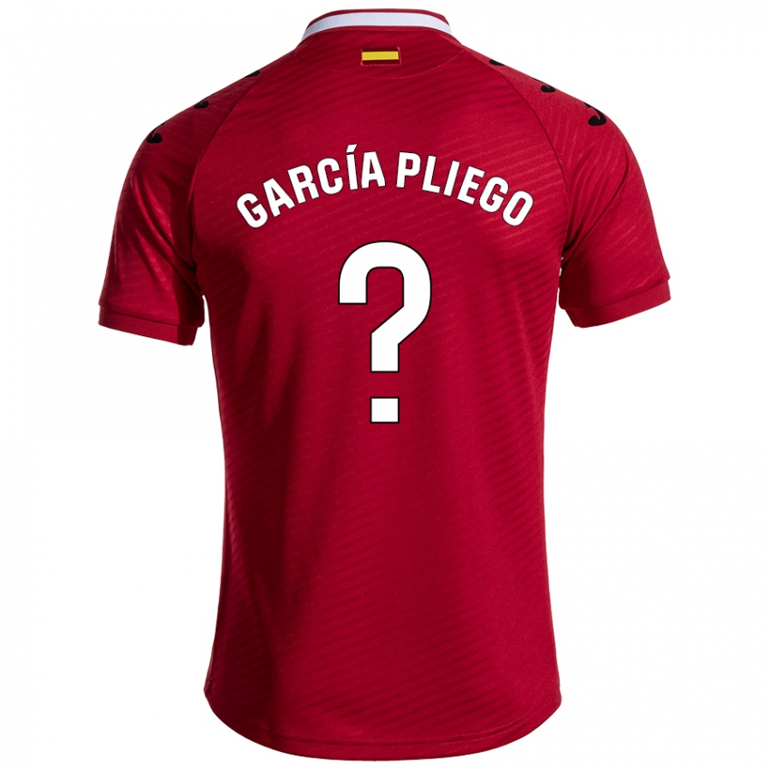 Bambino Maglia Hugo García Pliego #0 Rosso Scuro Kit Gara Away 2024/25 Maglietta