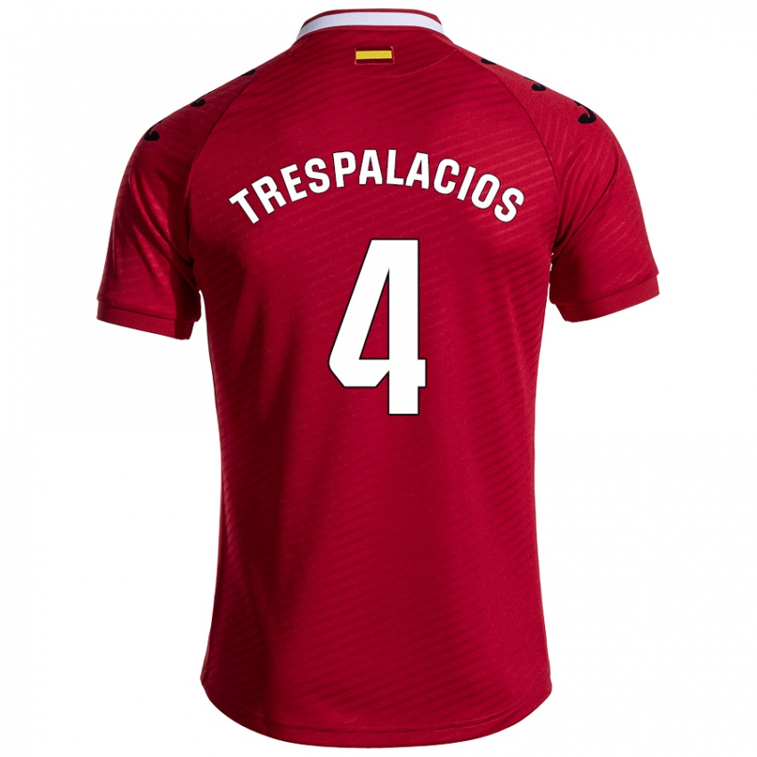 Bambino Maglia Adrián Trespalacios #4 Rosso Scuro Kit Gara Away 2024/25 Maglietta