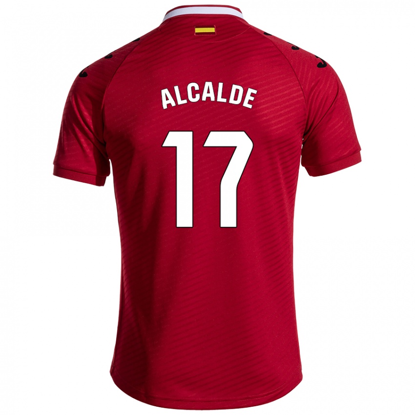 Bambino Maglia Jacobo Alcalde #17 Rosso Scuro Kit Gara Away 2024/25 Maglietta