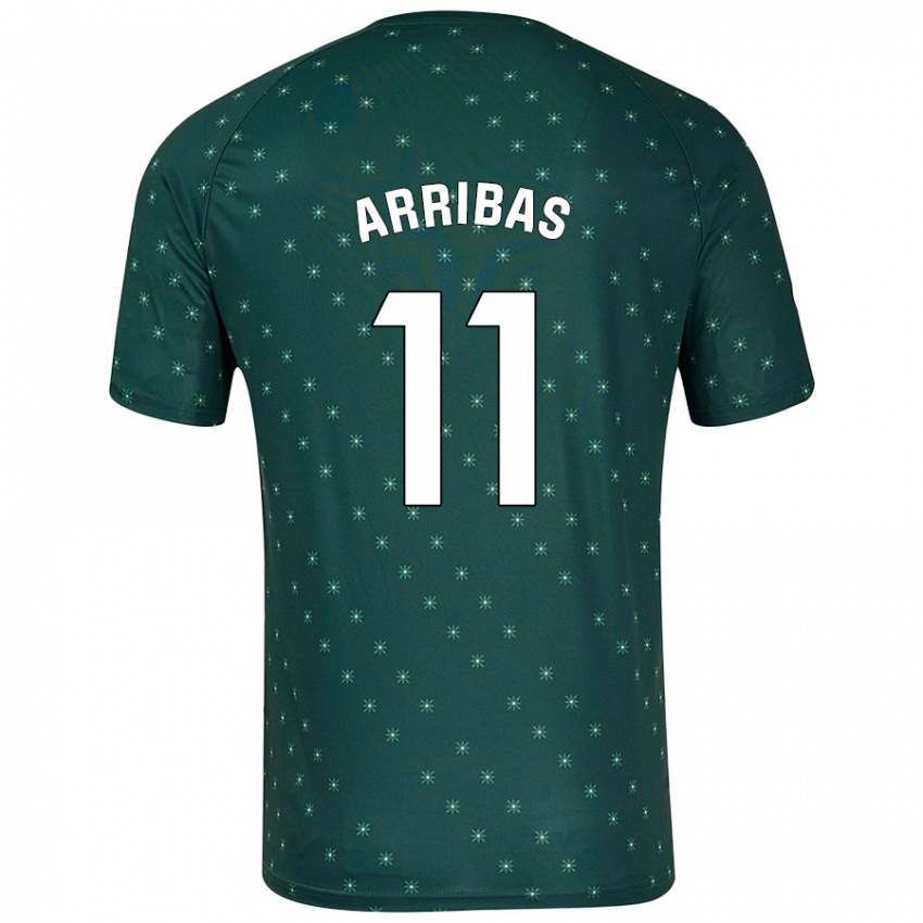 Bambino Maglia Sergio Arribas #11 Verde Scuro Kit Gara Away 2024/25 Maglietta