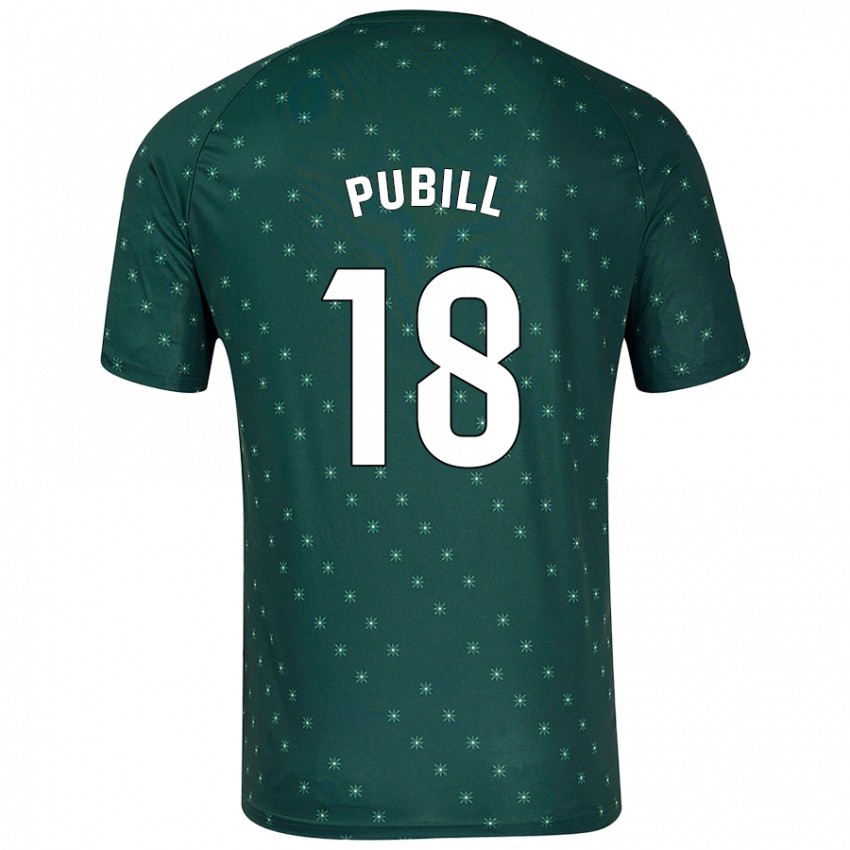 Bambino Maglia Marc Pubill #18 Verde Scuro Kit Gara Away 2024/25 Maglietta