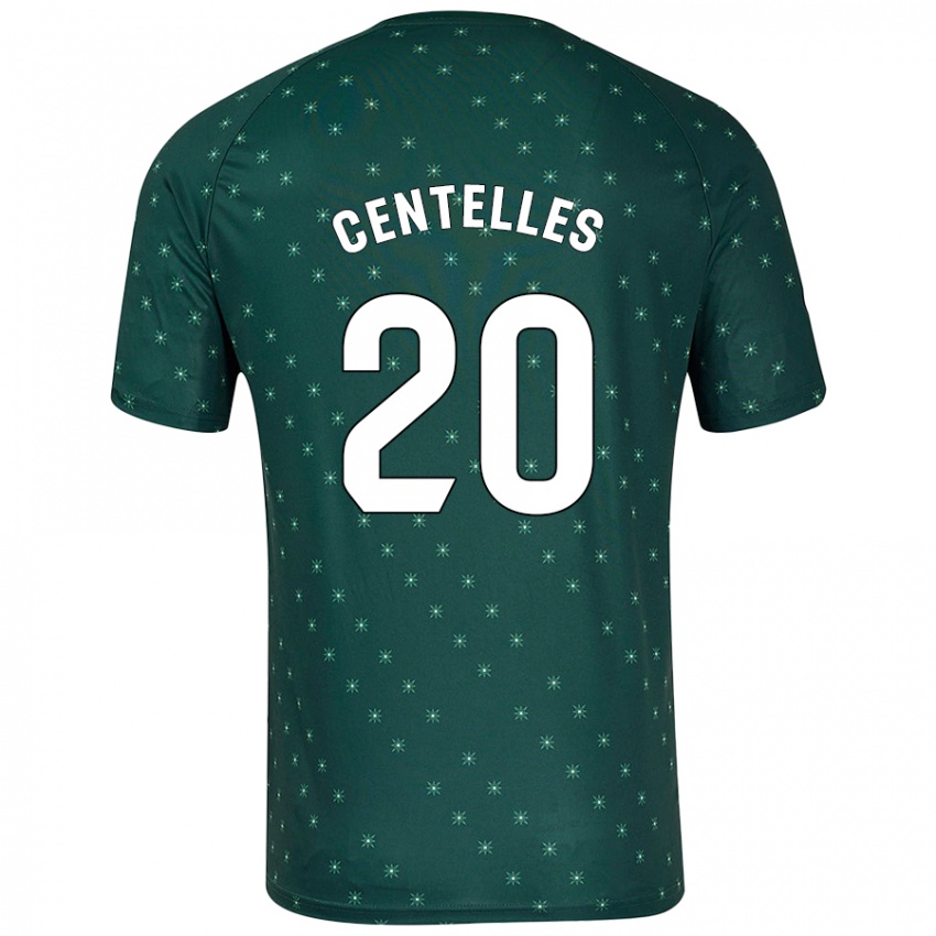 Bambino Maglia Álex Centelles #20 Verde Scuro Kit Gara Away 2024/25 Maglietta