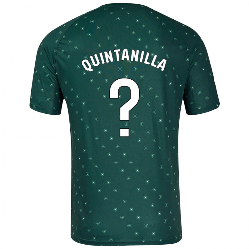 Bambino Maglia Rubén Quintanilla #0 Verde Scuro Kit Gara Away 2024/25 Maglietta