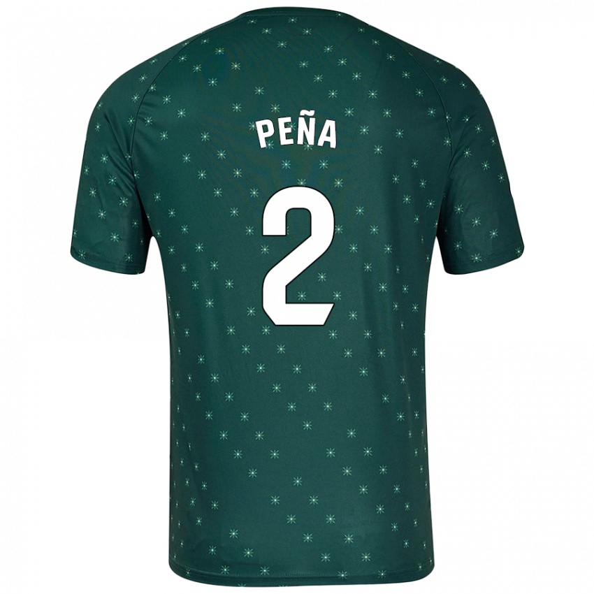 Bambino Maglia Miguel Peña #2 Verde Scuro Kit Gara Away 2024/25 Maglietta