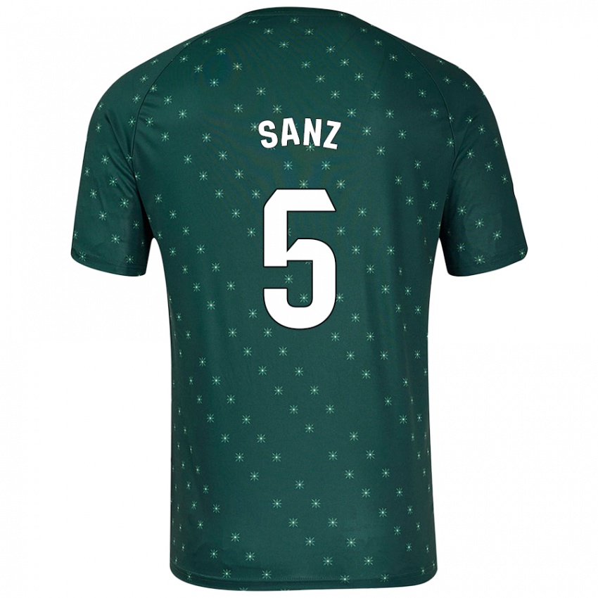 Bambino Maglia Paco Sanz #5 Verde Scuro Kit Gara Away 2024/25 Maglietta