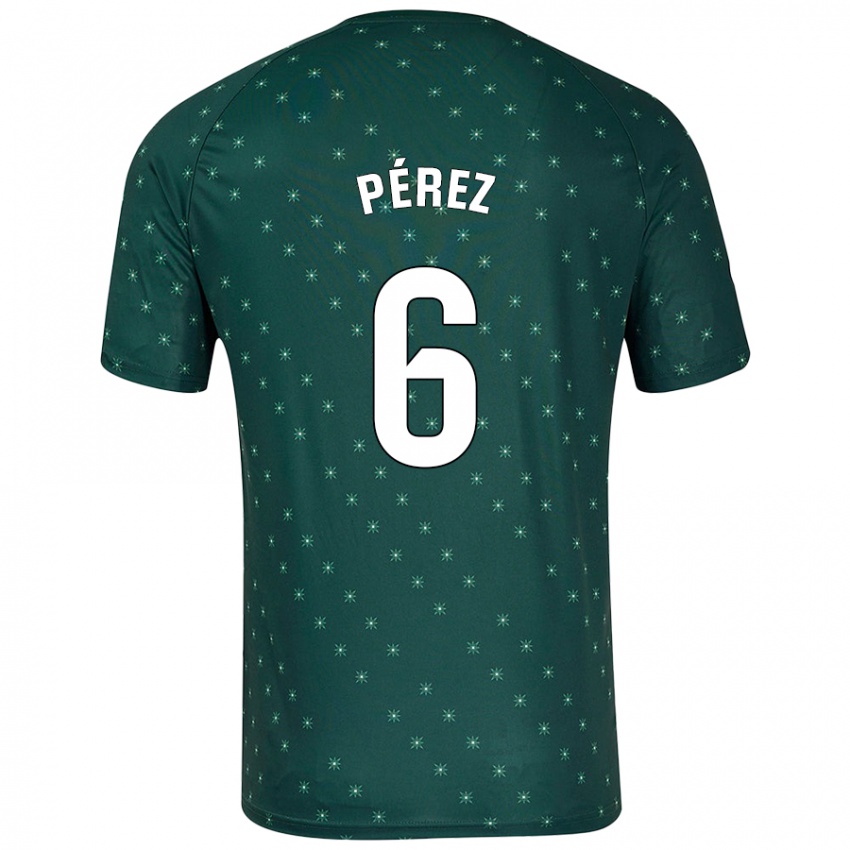 Bambino Maglia René Pérez #6 Verde Scuro Kit Gara Away 2024/25 Maglietta