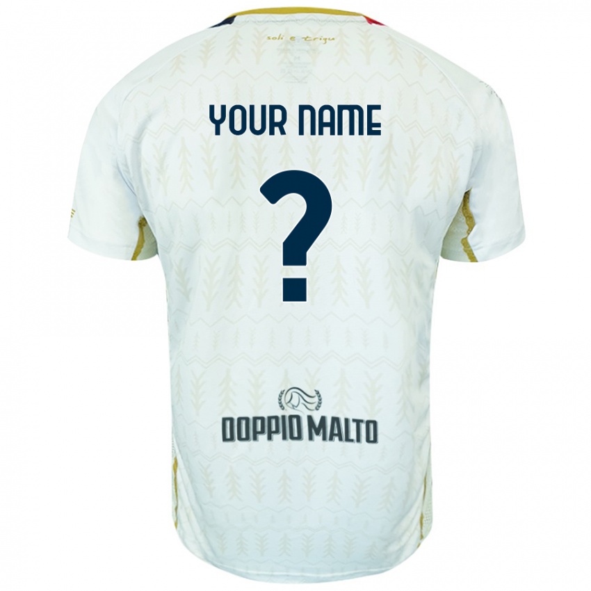 Bambino Maglia Il Tuo Nome #0 Bianco Kit Gara Away 2024/25 Maglietta