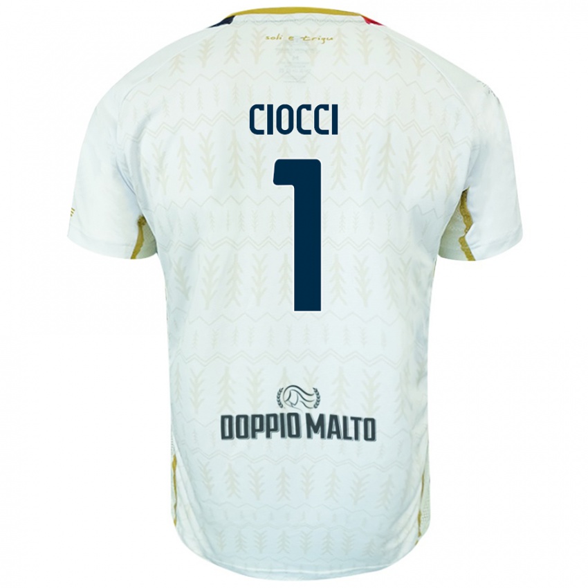 Bambino Maglia Giuseppe Ciocci #1 Bianco Kit Gara Away 2024/25 Maglietta