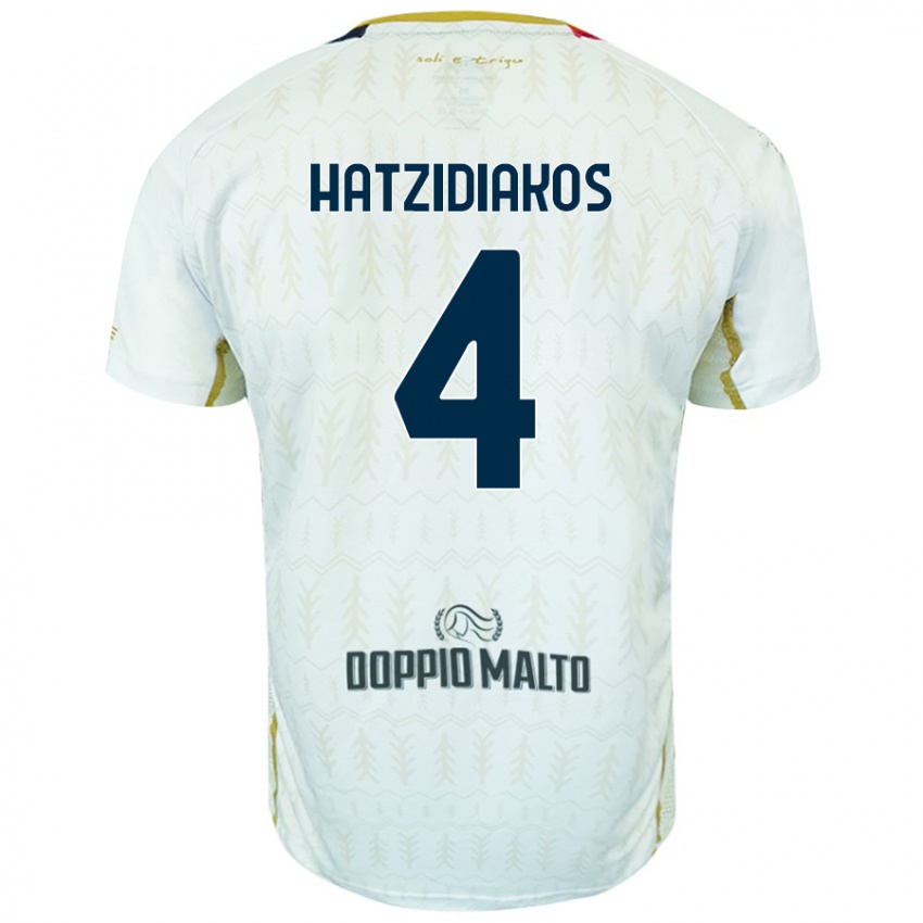 Bambino Maglia Pantelis Hatzidiakos #4 Bianco Kit Gara Away 2024/25 Maglietta