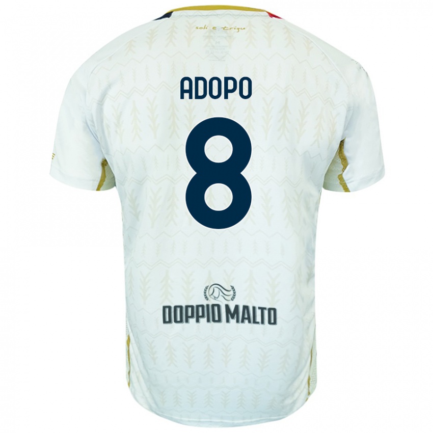 Bambino Maglia Michel Adopo #8 Bianco Kit Gara Away 2024/25 Maglietta