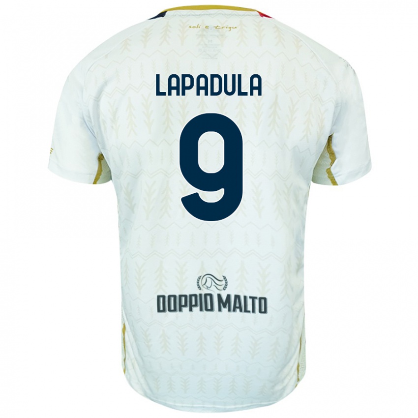 Bambino Maglia Gianluca Lapadula #9 Bianco Kit Gara Away 2024/25 Maglietta