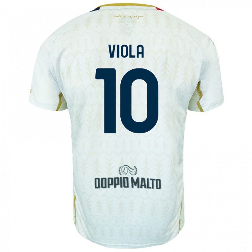 Bambino Maglia Nicolas Viola #10 Bianco Kit Gara Away 2024/25 Maglietta