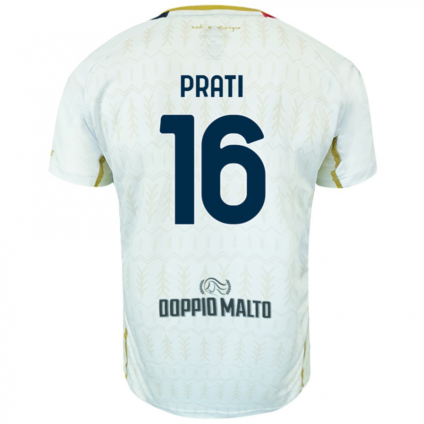 Bambino Maglia Matteo Prati #16 Bianco Kit Gara Away 2024/25 Maglietta