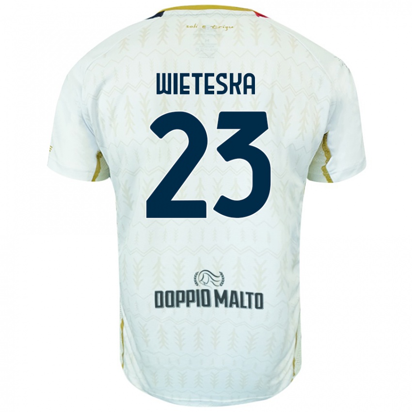 Bambino Maglia Mateusz Wieteska #23 Bianco Kit Gara Away 2024/25 Maglietta