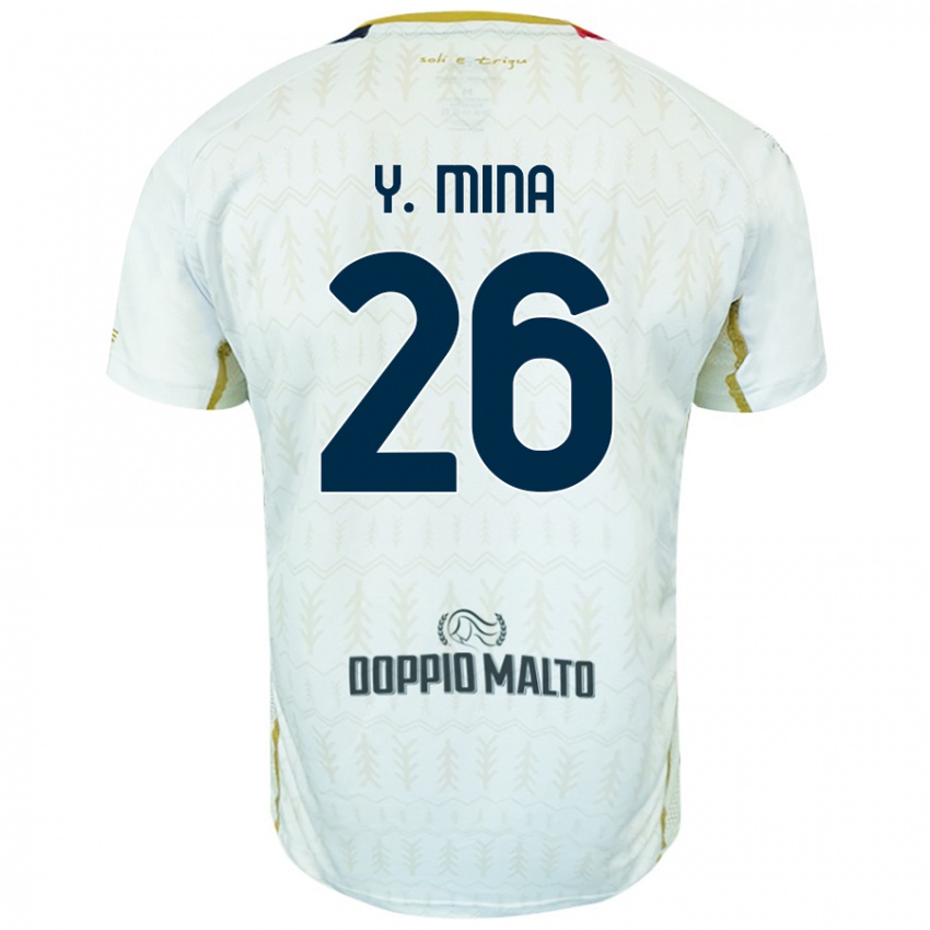 Bambino Maglia Yerry Mina #26 Bianco Kit Gara Away 2024/25 Maglietta